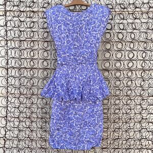 Vintage Blue and White Midi Dress